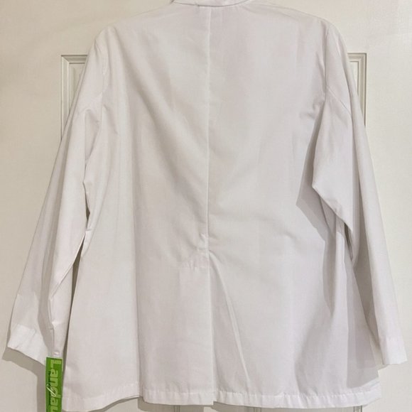 Mens Lab Coat Consultation Scrub Jacket 46 White Landau 3224 Relaxed Fit XL - Picture 2 of 11